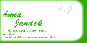 anna jandek business card